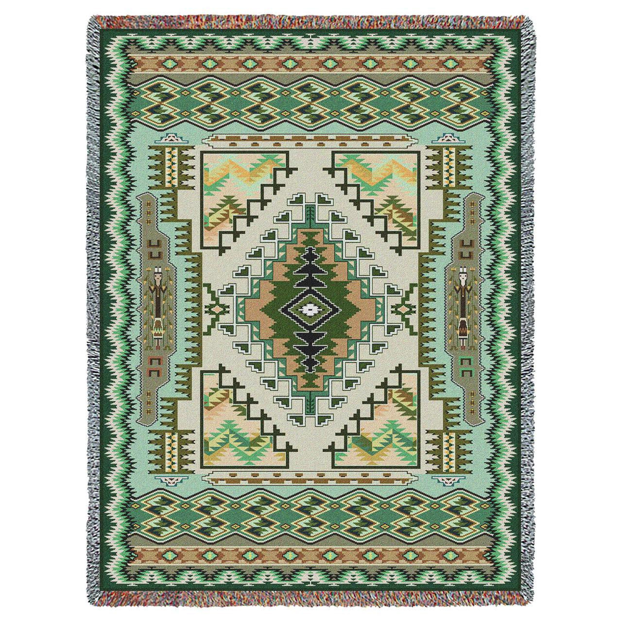 Southwest Painted Hills Sage Woven Cotton Throw