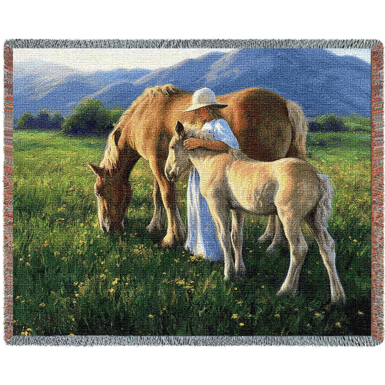 Beautiful Blondes Woven Throw Blanket by Robert Duncan©