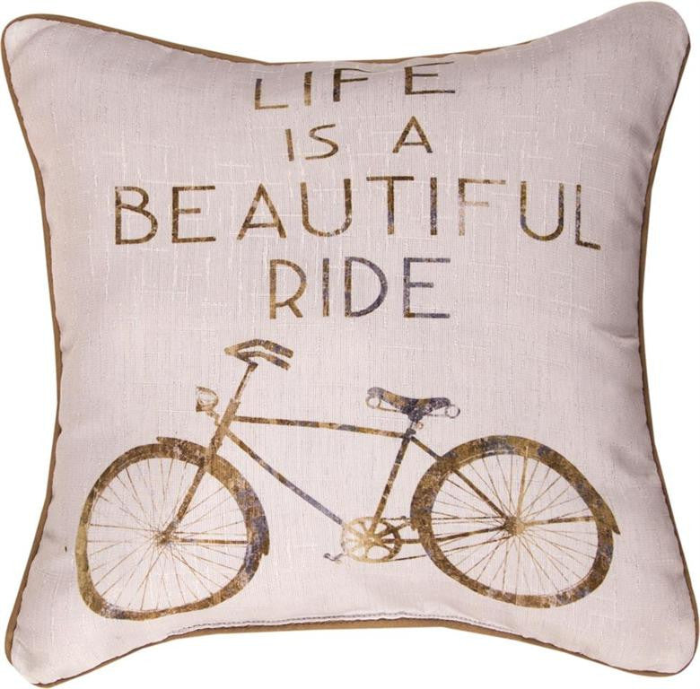 Life Is A Beautiful Ride Indoor Pillow - Cottage Chic