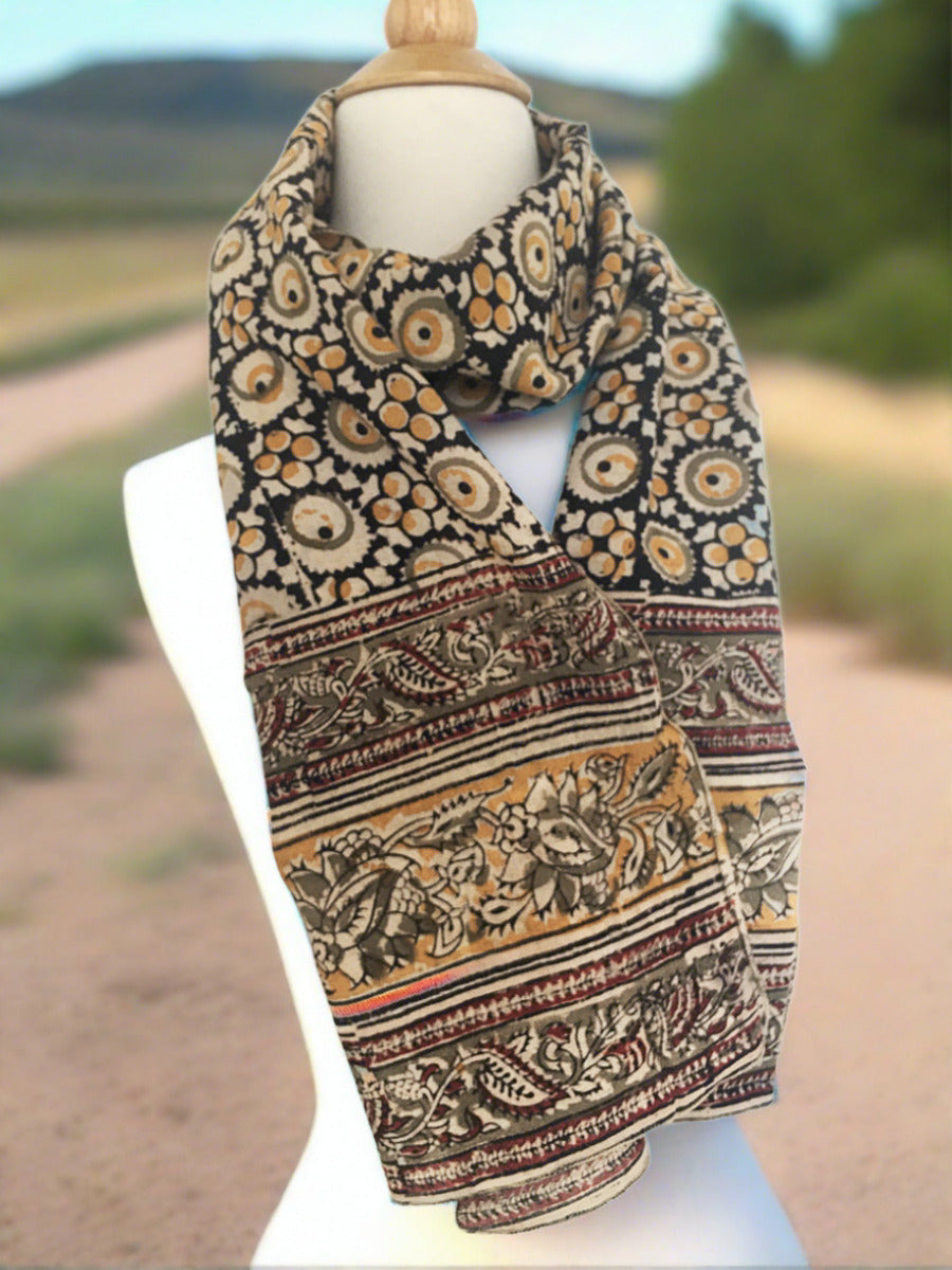 Natural Dye Cotton Block Print Scarf I