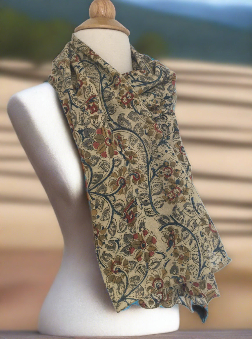 Natural Dye Cotton Block Print Scarf IX