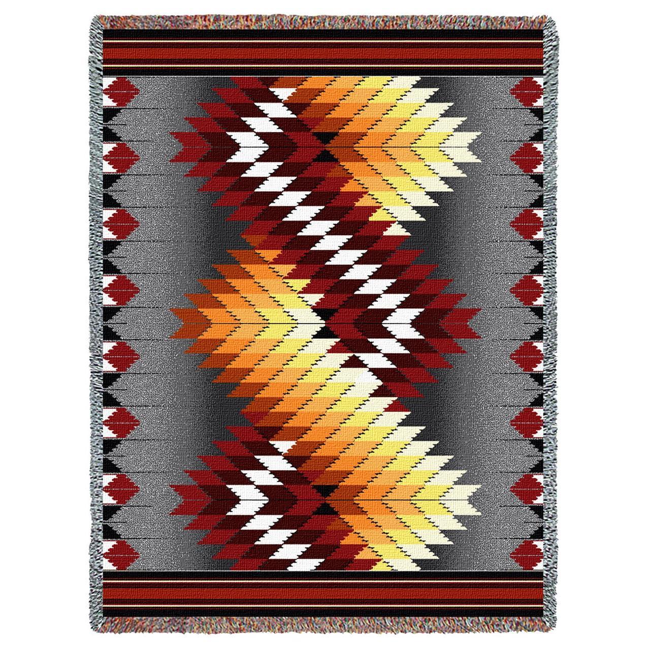 Southwest Worldwind Fire Woven Cotton Throw Blanket