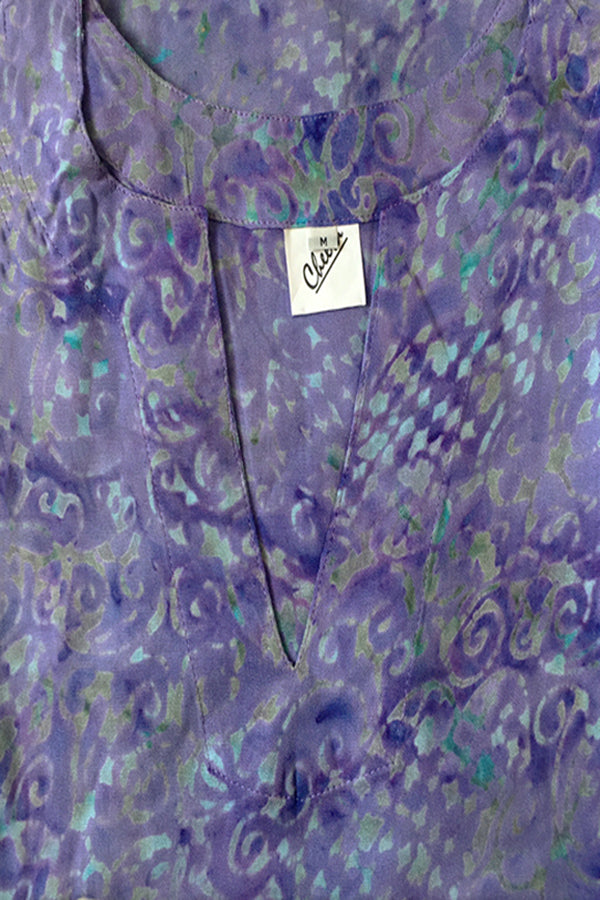 Batik Rayon Kurti Tunic - Lavender Batik