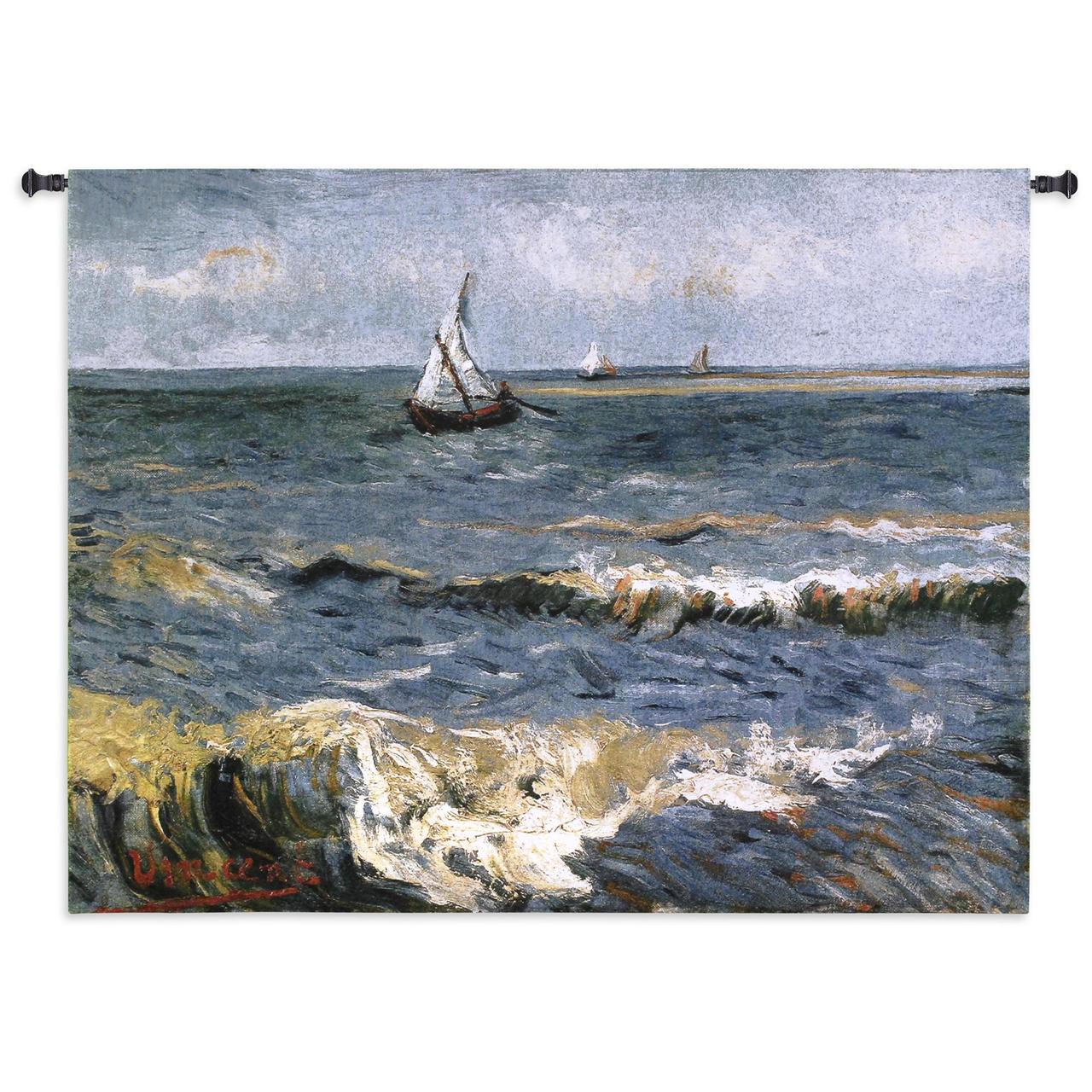 Van Gogh© The Sea at Les Saintes-Maries Del La Mer Wall Tapestry