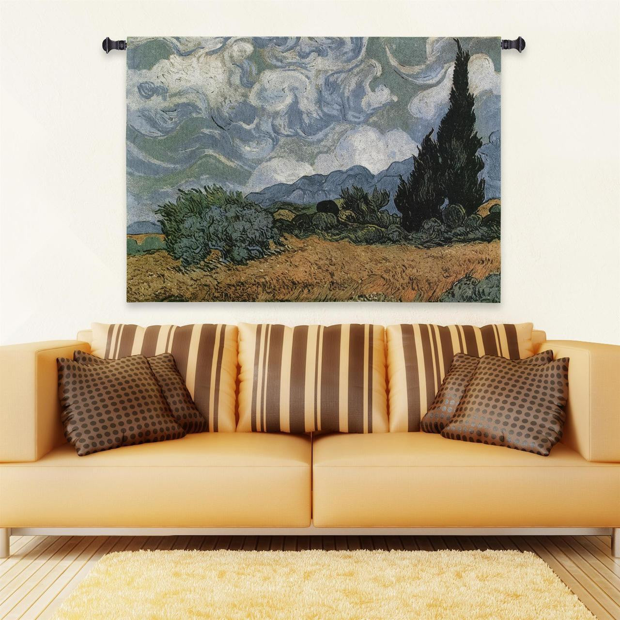 Van Gogh© Wheat Fields With Crypress Wall Tapestry