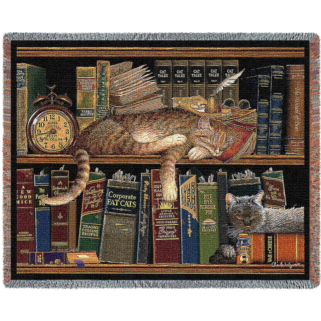 Charles Wysocki© Remington The Well Read Throw|Pillow Cover|Wall Tapestry