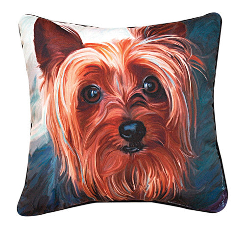 Yorkie Style Pillow by Robert McClintock©