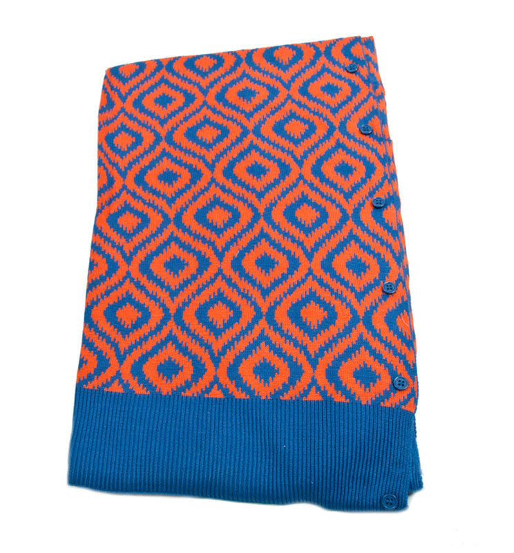 Papillon Bamboo Blue/Orange Ikat Scarf-Shawl-Cardigan 3 in 1