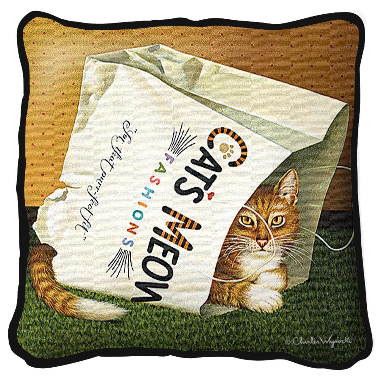 Charles Wysocki© Cat's In Bag Throw|Pillow Cover|Wall Tapestry|Tote