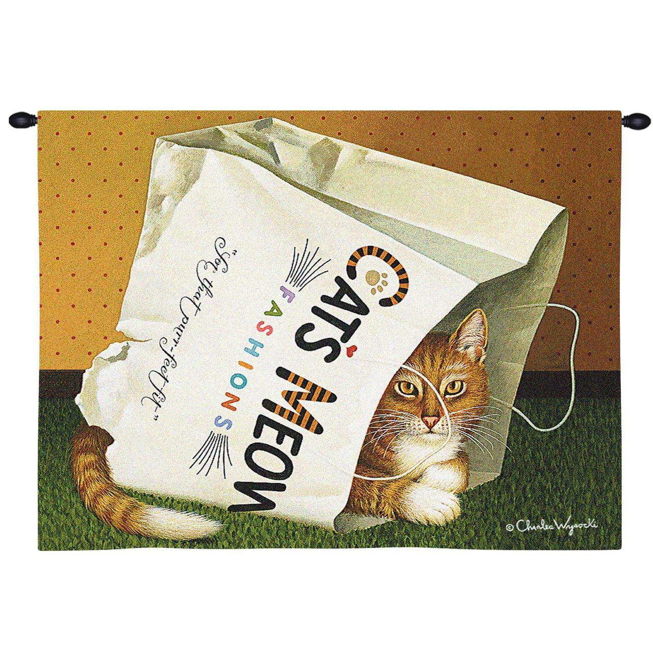 Charles Wysocki© Cat's In Bag Throw|Pillow Cover|Wall Tapestry|Tote