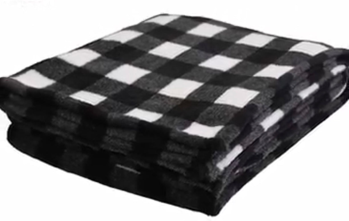 Black-White Buffalo Check Velura™ Cabin Throw|60x70|Decorating Option