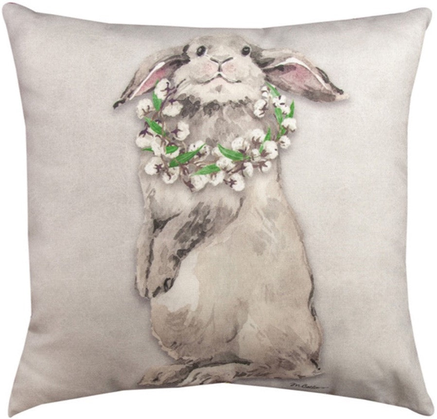 Bunny Trail Francis & Florence Indoor-Outdoor Reversible Pillow by Martha Collins©