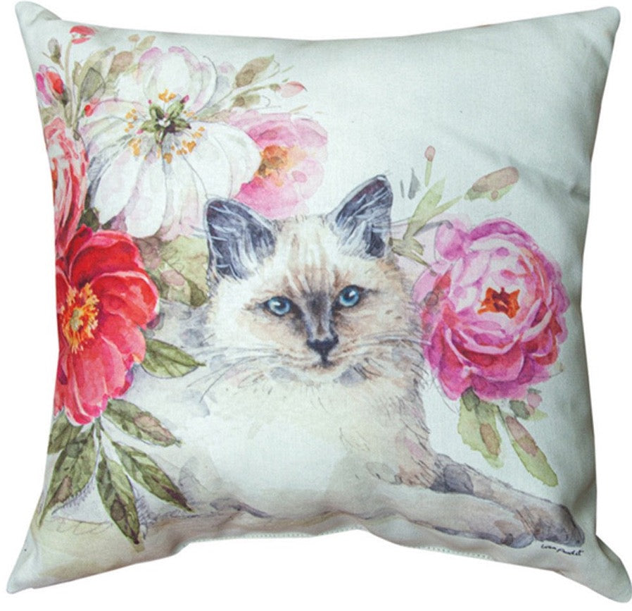 Obviously Pink Cat Indoor-Outdoor Reversible Indoor Pillow by Lisa Audit©