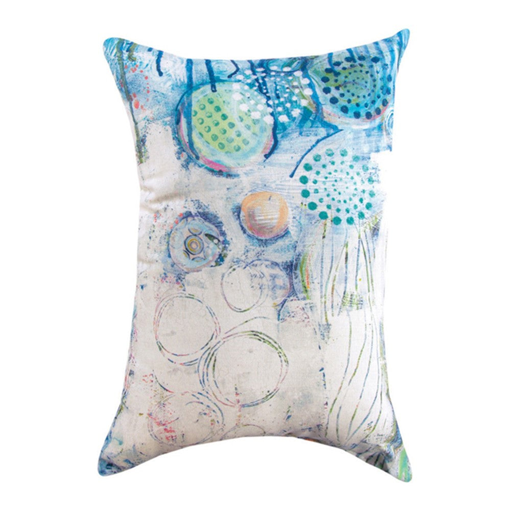 Jewels Of The Sea Mermaid Indoor-Outdoor Reversible Rectangle Pillow by Lori Siebert©