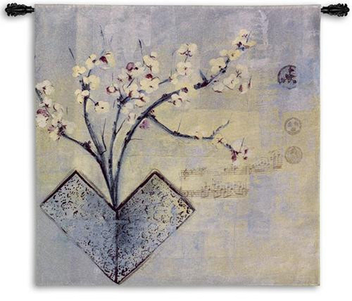 Zen Flower Asian Inspired Wall Tapestry by Asha Menghrajani©