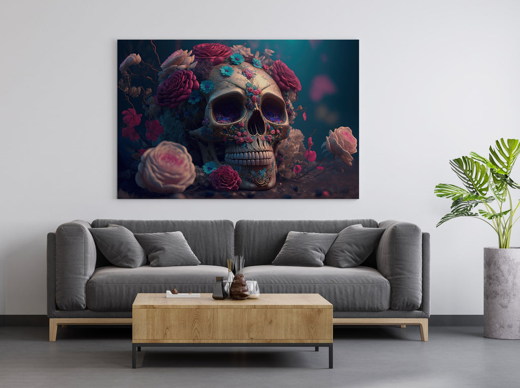 Sugar Skull Wall Art Print - Sugar Skull Canvas Wall Art Prints