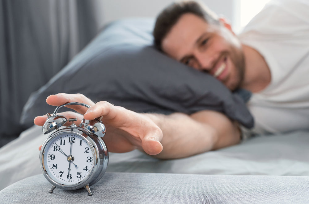 A man waking up early for his sleep test - NSW CPAP