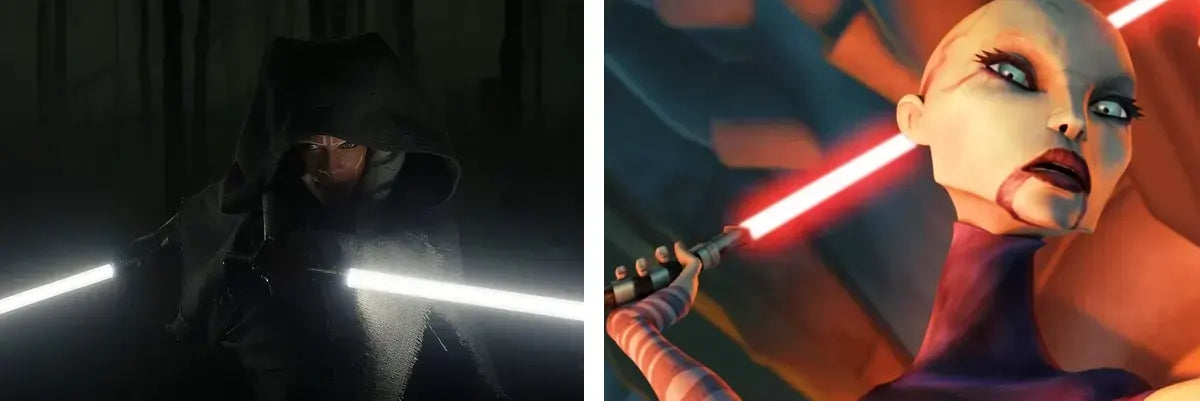 Lasersvärd av Ahsoka Tano och Asajj Ventress