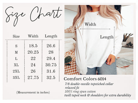 Women's Long Sleeve Size Chart