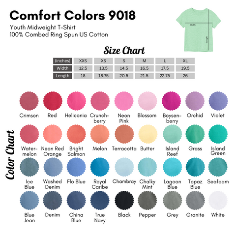 Youth Girls Size Chart