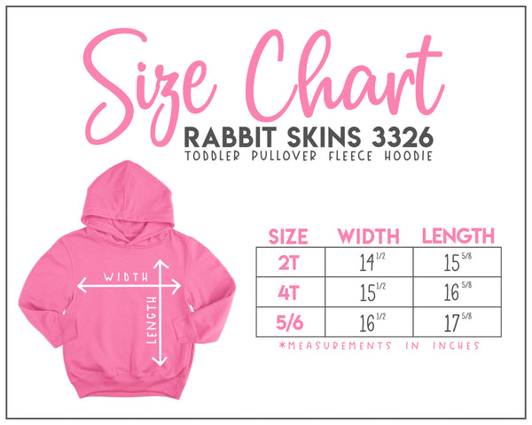 Little Sasshole Toddler Hoodie Size Chart