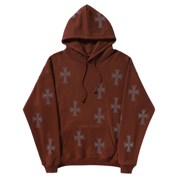 UNKNOWN HOODIE NAVY RHINESTONE CROSS – 1LUX