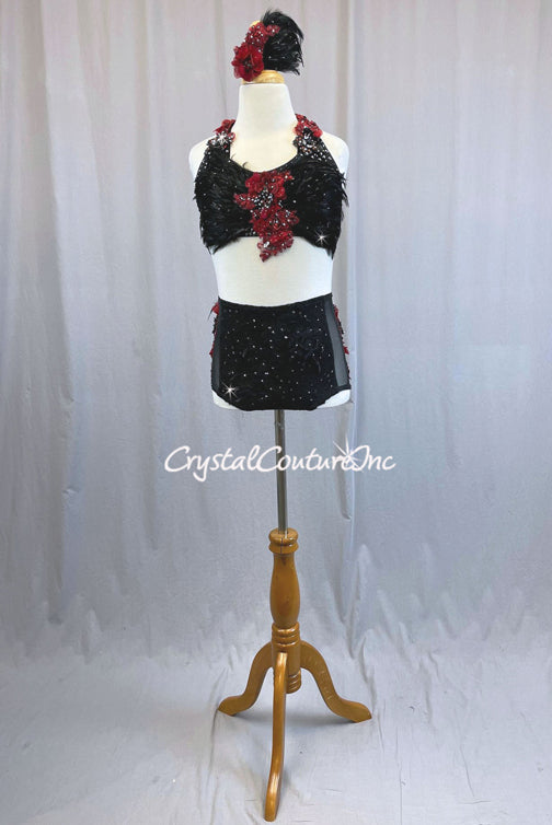 Stunning Custom Black & Gold Halter Bra top 2 Piece with Black lace an –  Crystal Couture