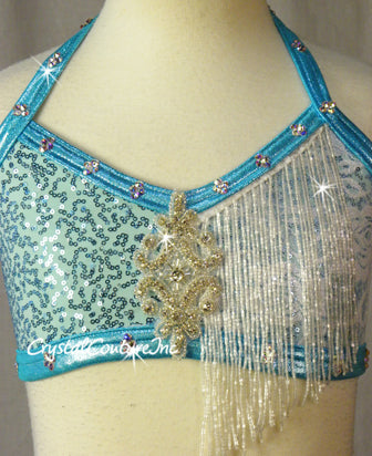 Blue Ombre 2pc Bra-Top with Brief/Tendril Skirt - Swarovski Rhinestone –  Crystal Couture