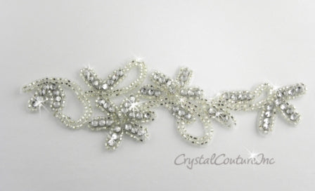 Gold Bead & Crystal Rhinestone Swirl Applique – Crystal Couture