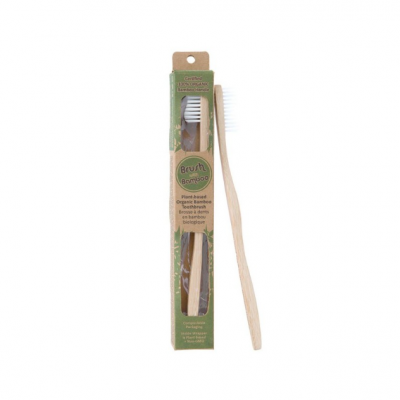 Brush with Bamboo Organic Bamboo Toothbrush Castor Bean Oil Bristles - Adult Soft