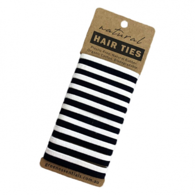 Green Essentials Natural Hair Ties 20PK - Black & White