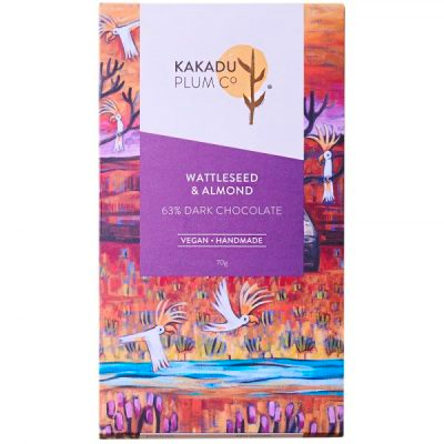Kakadu Plum Co Wattleseed and Almond Dark Chocolate