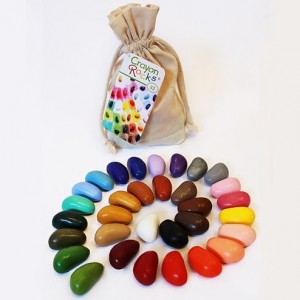 Crayon Rocks in Muslin Bag - soy wax crayons that encourage a tripod grip