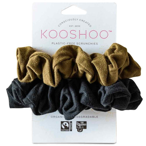 kooshoo black olive scrunchies