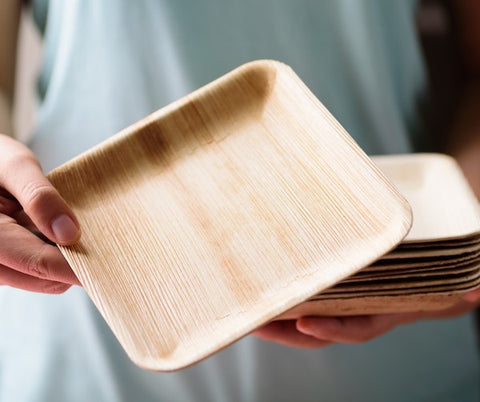 Plastic free plate made from betel palm leaf