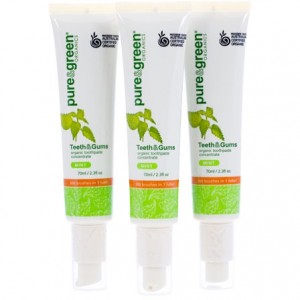 Natural Toothpaste, Palm Oil Free Fluoride Free - Pure Green Organics Concentrated Natural Toothpaste