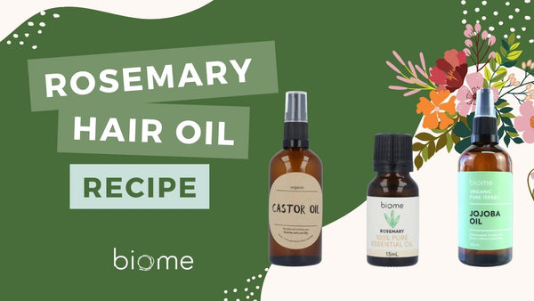 How to make rosemary hair oil with castor oil, jojoba oil, and rosemary essential oil