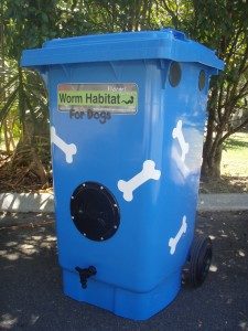 worm habitat dog manure wheelie bin