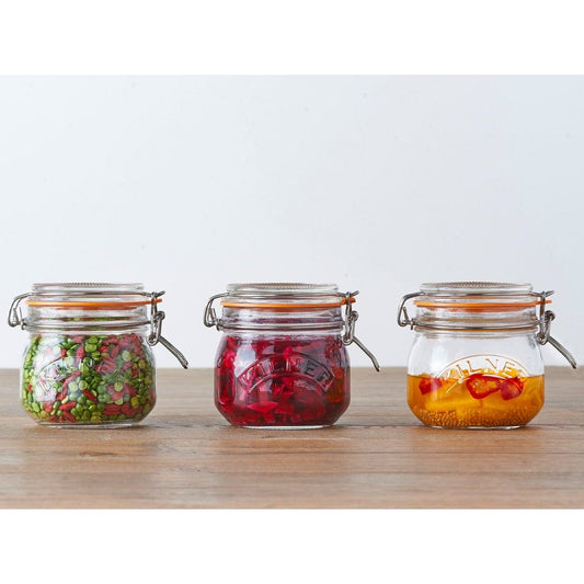 Set of 4 Kilner 70ml Clip Top Preserve Jars Small Kitchen Storage Herb Spice  Pot