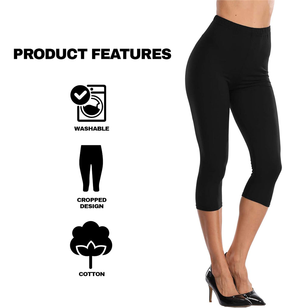 Gym Leggings for Ladies - Womens 3/4 Length Cropped Leggings