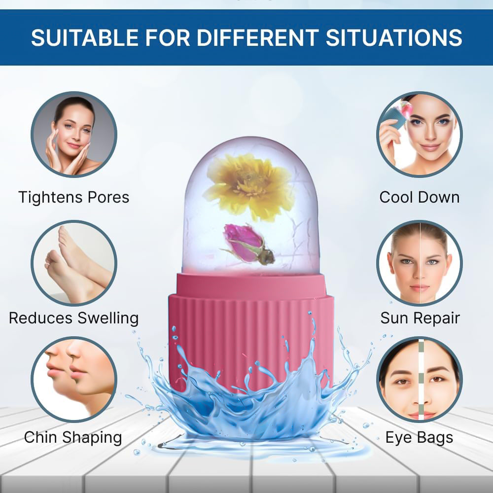 Ice Facial Roller - Silicone Facial Cube for Eyes Neck Massager