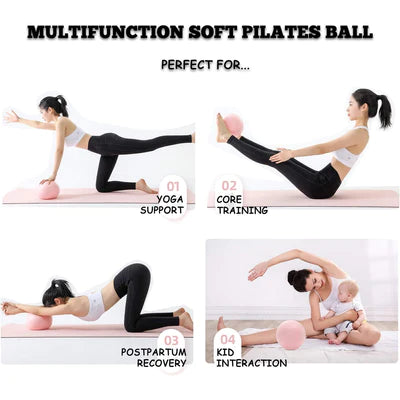 Fitness-Mad Soft Weights. 2 Pack Soft Pilates Ball, 22-25cm Small Exercise Ball for Yoga, Pilates