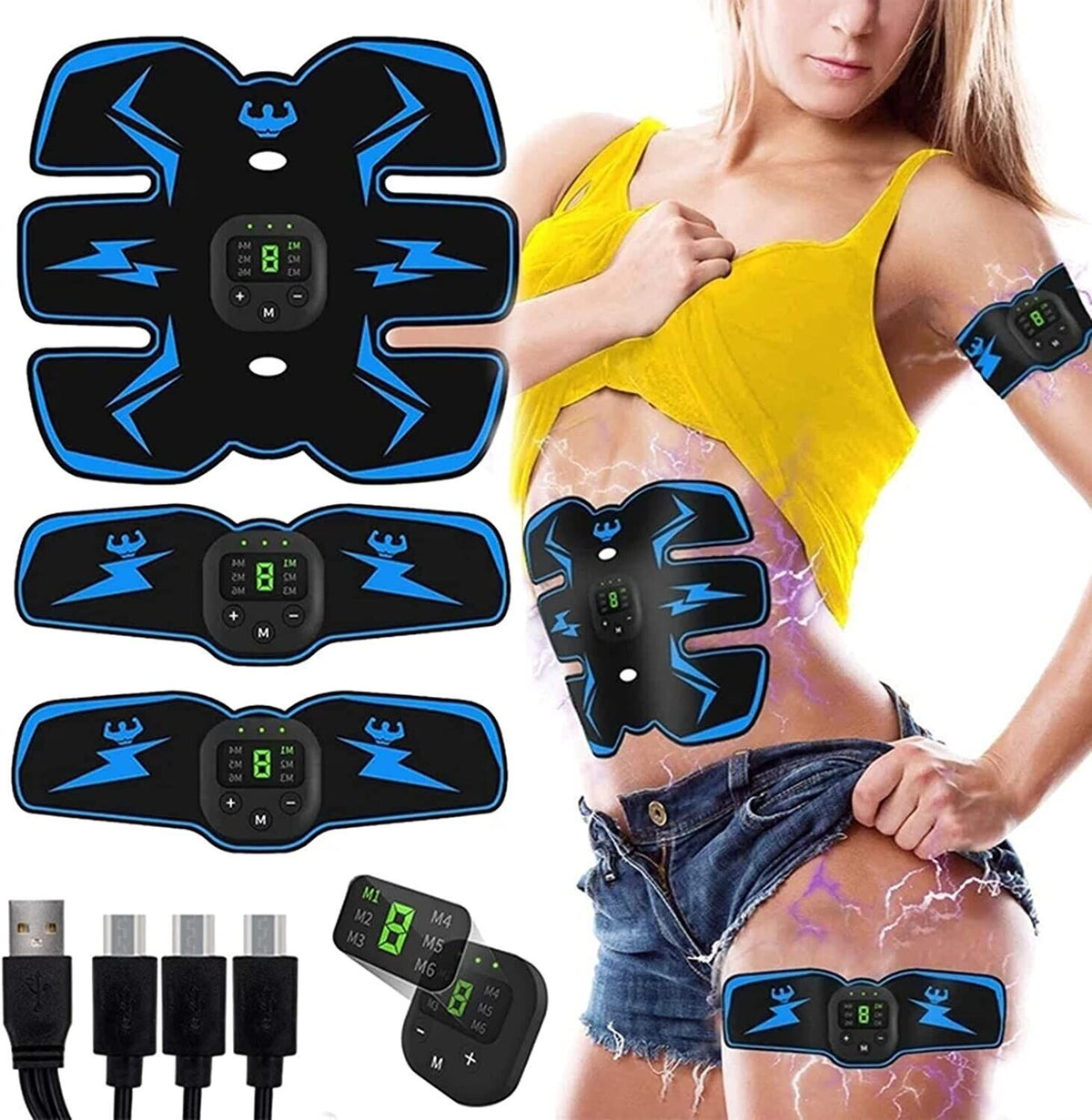 High Waist Shorts Yoga Pants with EMS Muscle Stimulator Rechargeable,  Buttock Ultimate EMS Stimulator for Women
