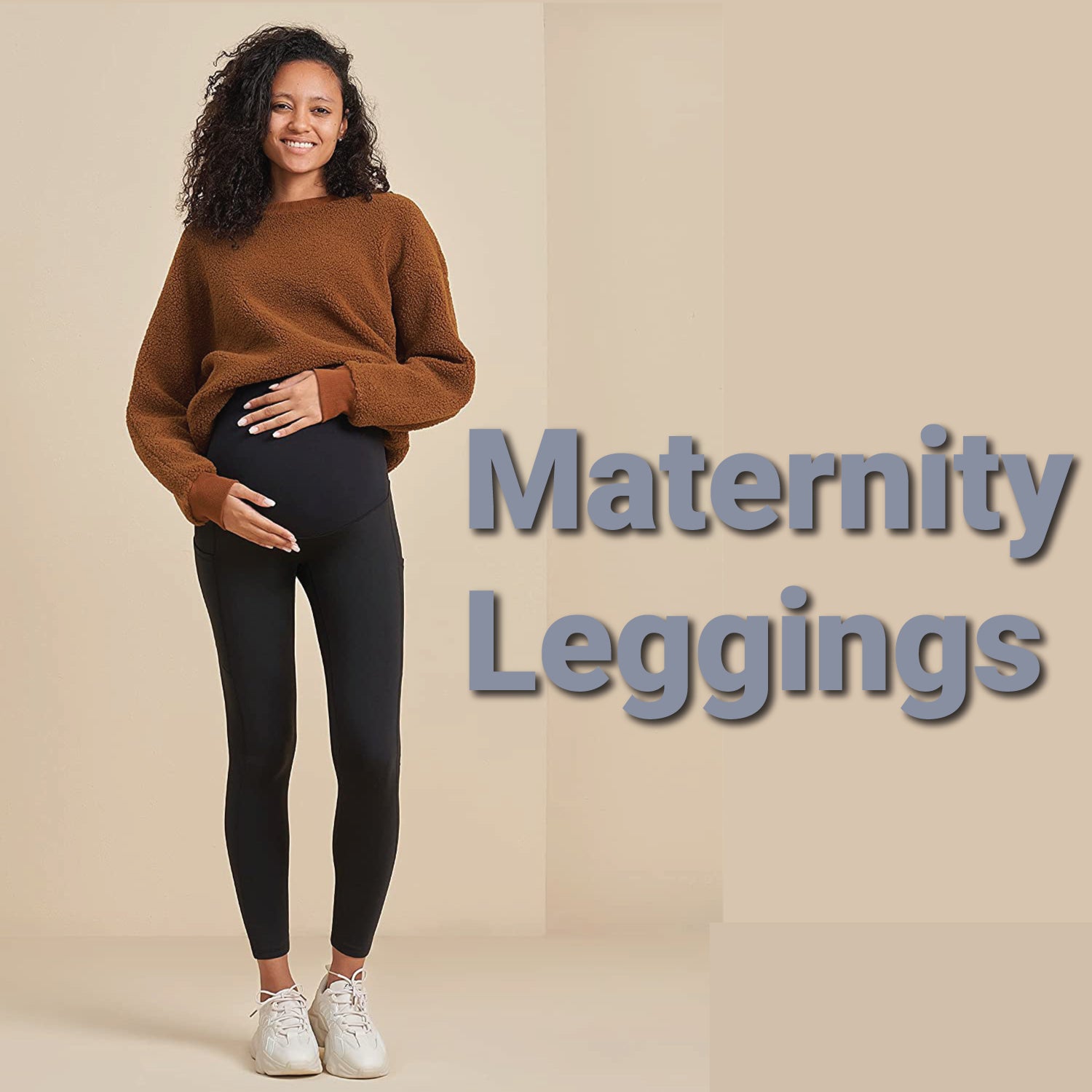 Fleece Lined Maternity Leggings - Mom Women's Thick Maternity