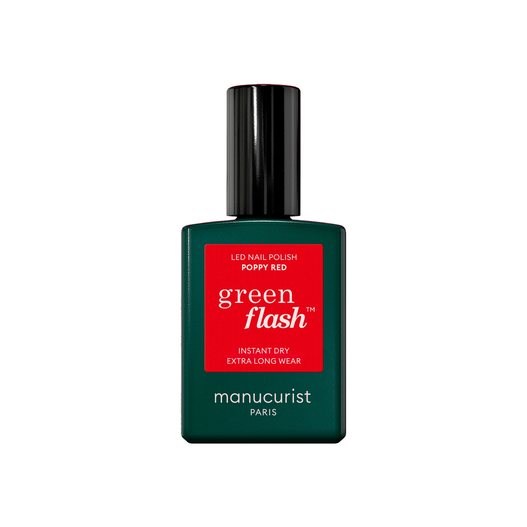 Manucurist Green Flash LED gel lak na nehty - Poppy Red (15 ml) - zářivá červená barva