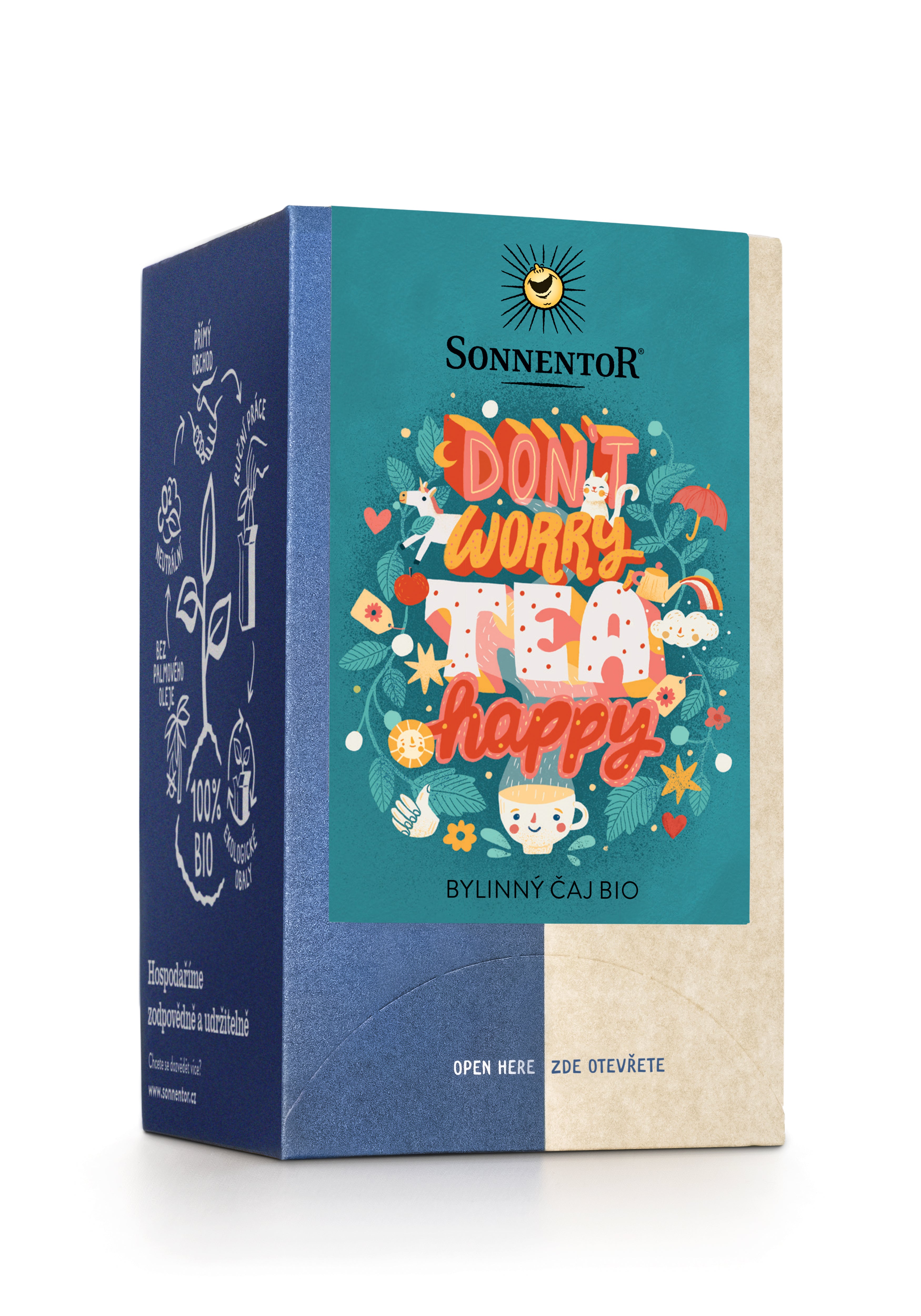 Sonnentor Bylinný čaj Don't worry TEA happy BIO - nálevové sáčky (18 x 1,5 g) - mátovo-ovocná chuť