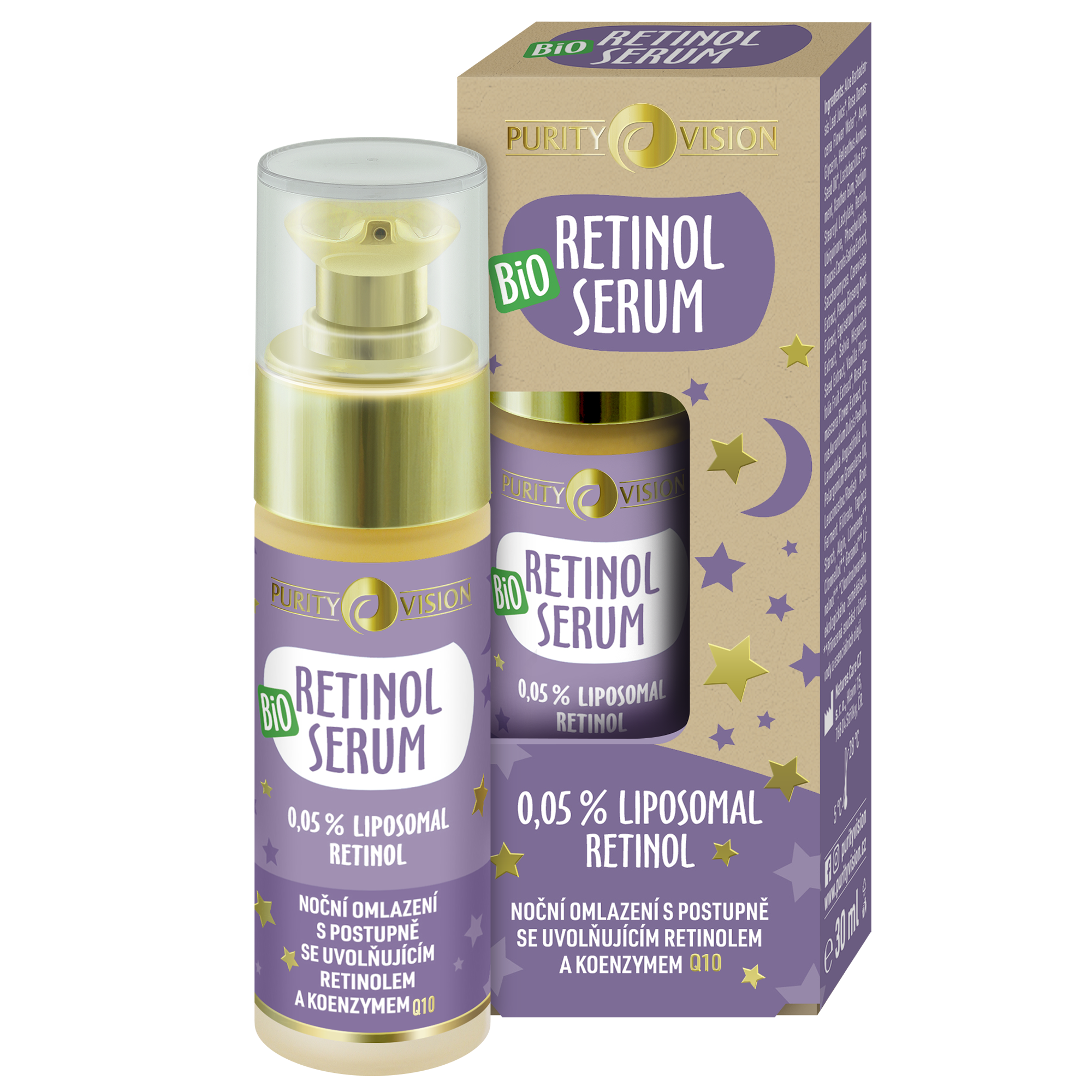 Purity Vision Pleťové sérum Retinol BIO (30 ml) - noční regenerace zralé pokožky