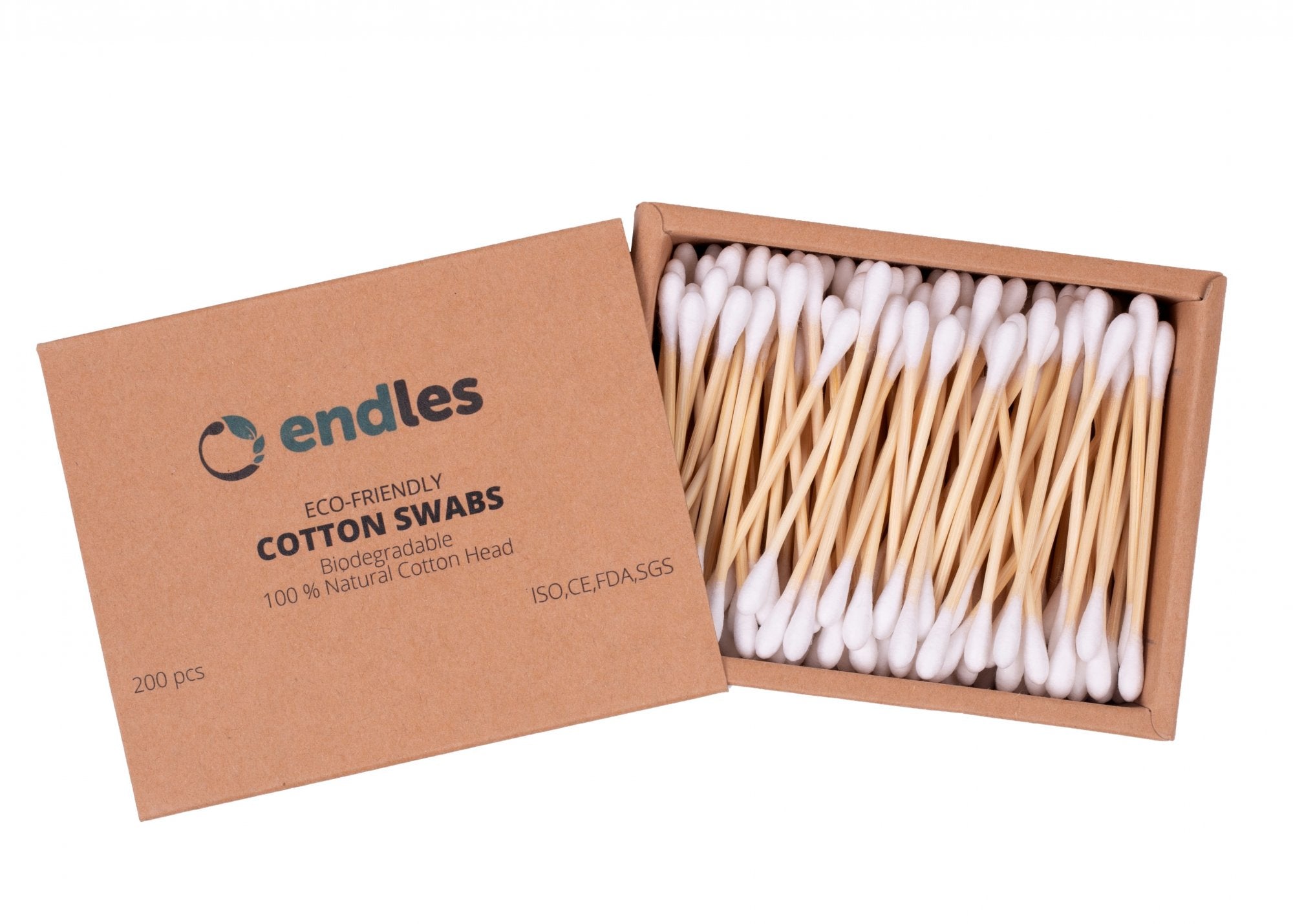Endles by Econea Vatové tyčinky do uší (200 ks) - II. jakost - z bambusu a bavlny