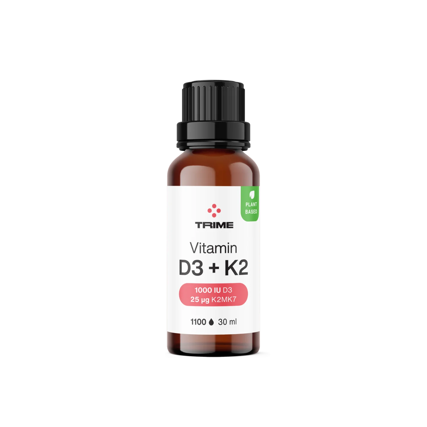 Trime Vitamin D3 + K2, 1000 IU + 25 µg - kapky (28,5 ml) - 550 dávek a skvělá vstřebatelnost