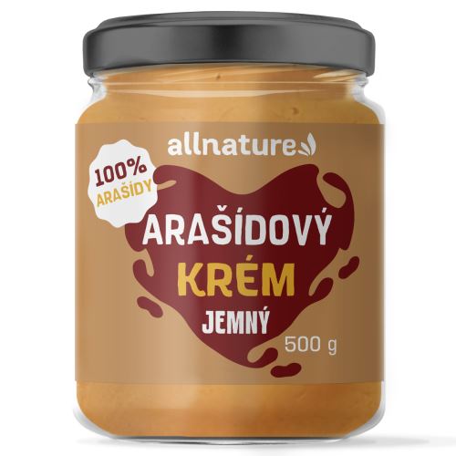 Allnature Arašídový krém jemný - 500 g - bohatý zdroj bílkovin